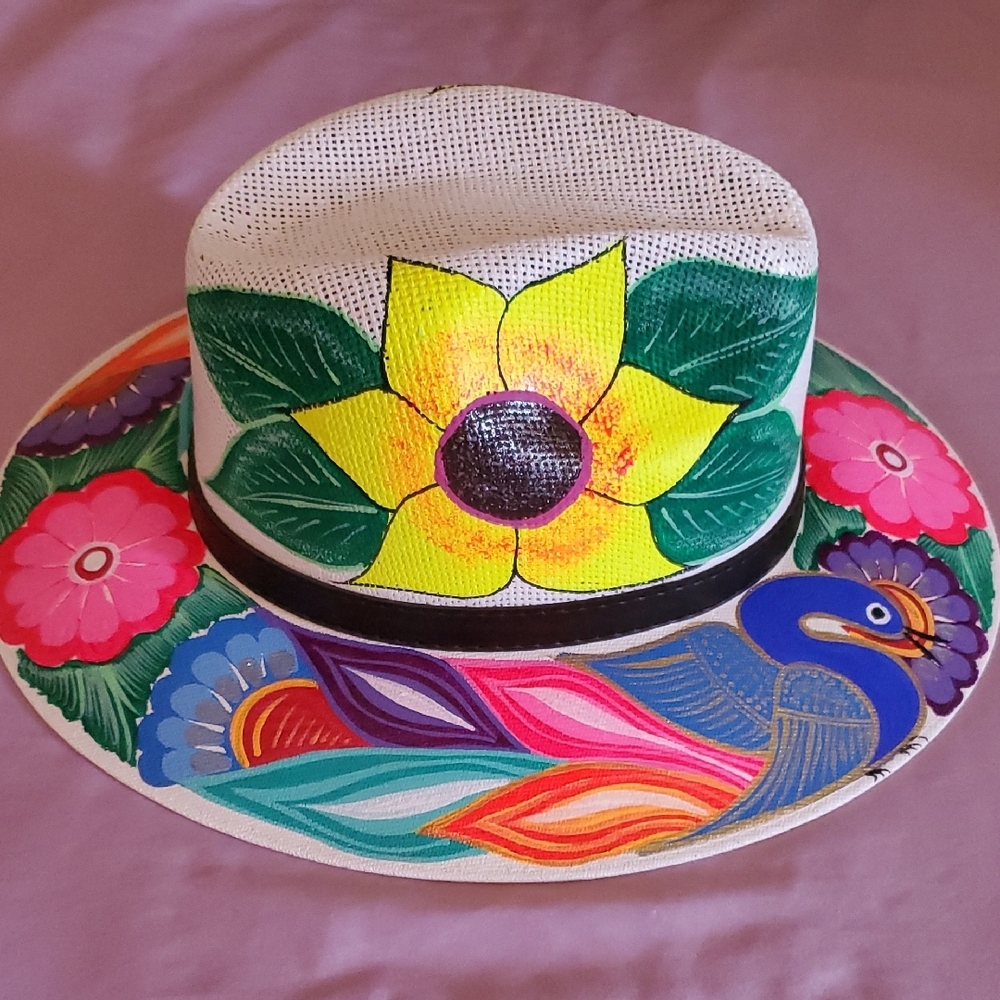 Colorful Hand-Painted Hat - Picture 2 of 3